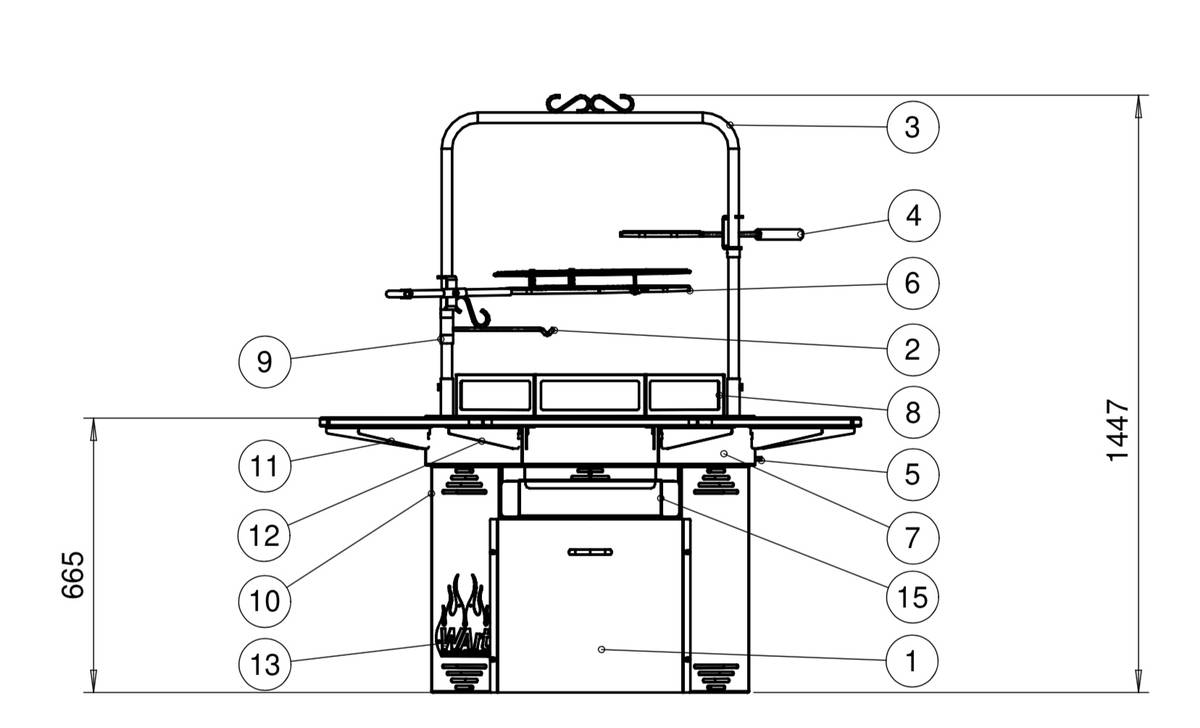 8-kant grill Premium